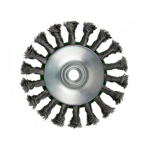 Коническая щётка плетёная DeBever d125мм*M14 (сталь 0,5)